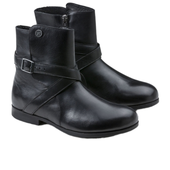 Birkenstock Shoes - Birkenstock Collins black leather boots men-7.-7.5 or wonens 8-9.5